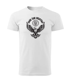 DRAGOWA short-sleeve t-shirt HR eagle "Iznad svih Hrvatska", white