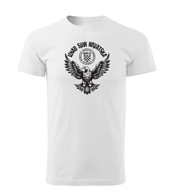 DRAGOWA Short T-Shirt HR Eagle "Iznad svih Hrvatska", White