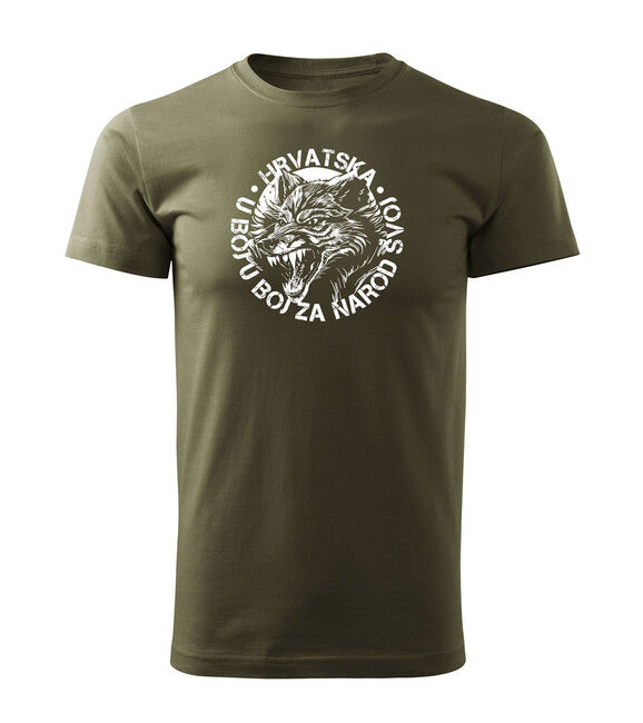 DRAGOWA HR Wolf Short Sleeve T-Shirt "In Battle For Our Nation", Olive