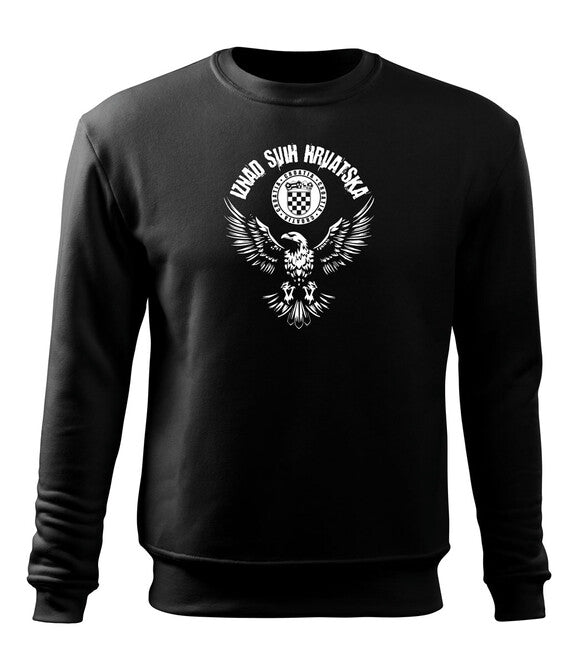 DRAGOWA Men's Hoodie HR Eagle "Above All Croatia", Black