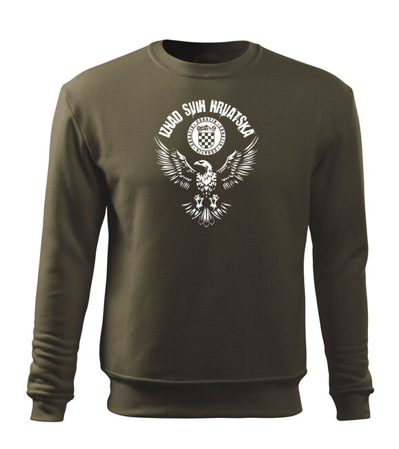 DRAGOWA Men's Hoodie HR Eagle "Iznad svih Hrvatska", Olive