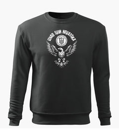 DRAGOWA HR men's sweatshirt eagle "Iznad svih Hrvatska", grey