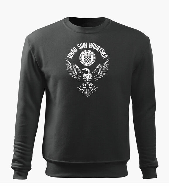 DRAGOWA Men's Hoodie HR Eagle "Iznad svih Hrvatska", Grey