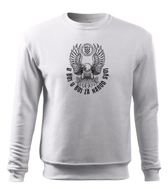 DRAGOWA men's sweatshirt HR eagle "u boj u boj za narod svoj", white