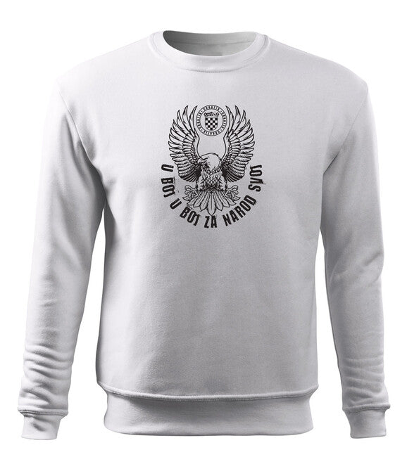 DRAGOWA Men's Hoodie HR Eagle "Into Battle For Our Nation", White