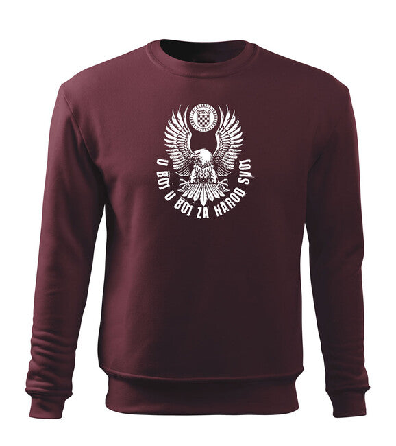 DRAGOWA Men's Hoodie HR Eagle "Into Battle for Our Nation", Maroon