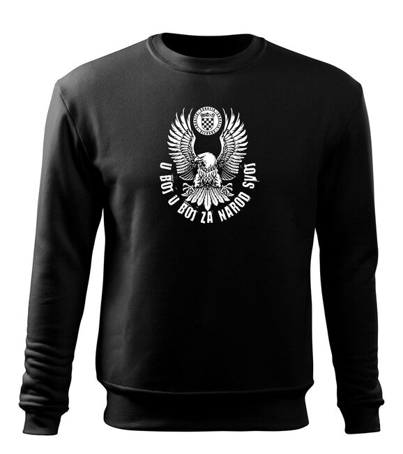 DRAGOWA Men's Hoodie HR Eagle "Into Battle For Your Nation", Black