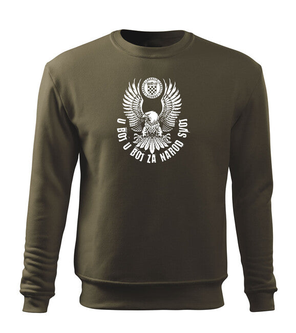 DRAGOWA Men's Hoodie HR Eagle "To Battle For Our Nation", Olive