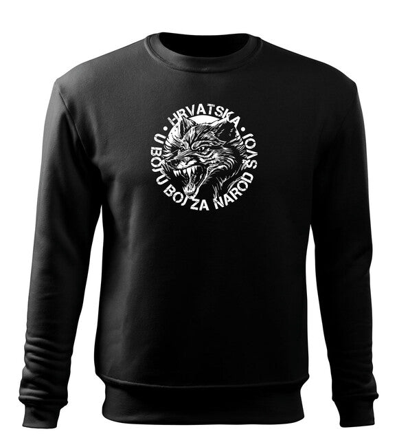 DRAGOWA Men's Hoodie HR Wolf "In Battle For Our Nation", Black