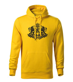 DRAGOWA men's hoodie Bulgarian emblem, yellow