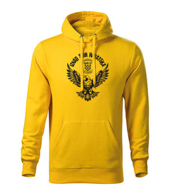 DRAGOWA HR men's eagle hoodie "Iznad svih Hrvatska", yellow