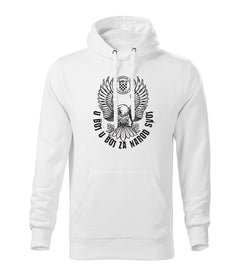 DRAGOWA HR men's eagle hoodie "u boj u boj za narod svoj", white