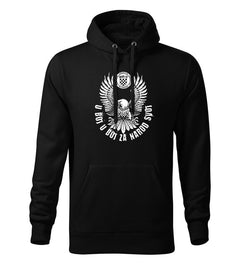 DRAGOWA HR men's hoodie eagle "u boj u boj za narod svoj", black