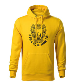 DRAGOWA HR men's hoodie eagle "u boj u boj za narod svoj", yellow