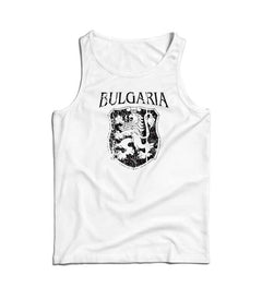 DRAGOWA men's tank top Bulgarian coat of arms, white