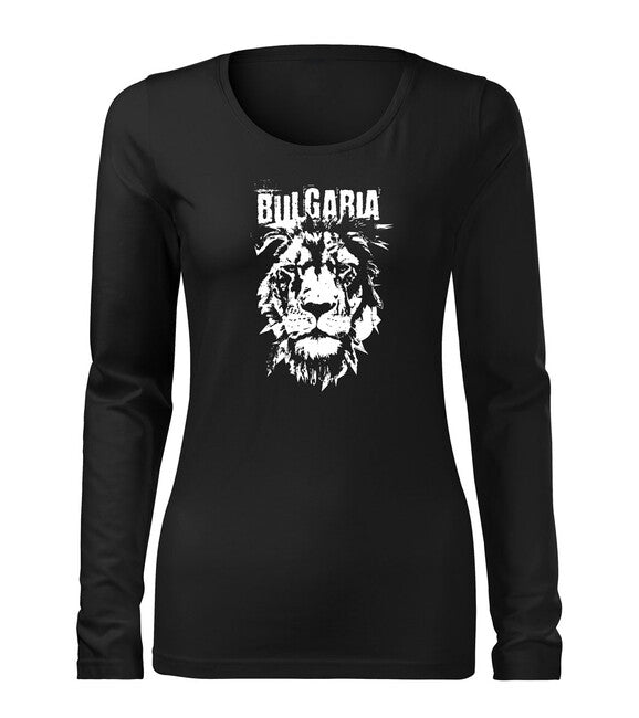DRAGOWA Slim Women's Long Sleeve T-Shirt Bulgarian Lion