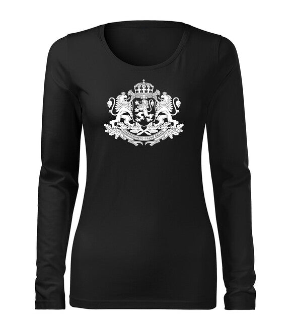 DRAGOWA Slim Women's Long Sleeve T-Shirt Bulgarian Sign