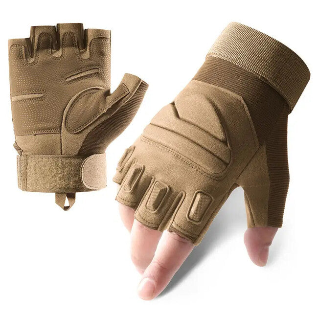 DRAGOWA TACTICAL Yankee Short Tactical Gloves, Khaki
