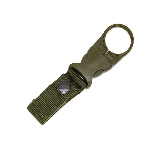 DRAGOWA Tactical Oasis Nylon Bottle Holder with Carabiner, Green