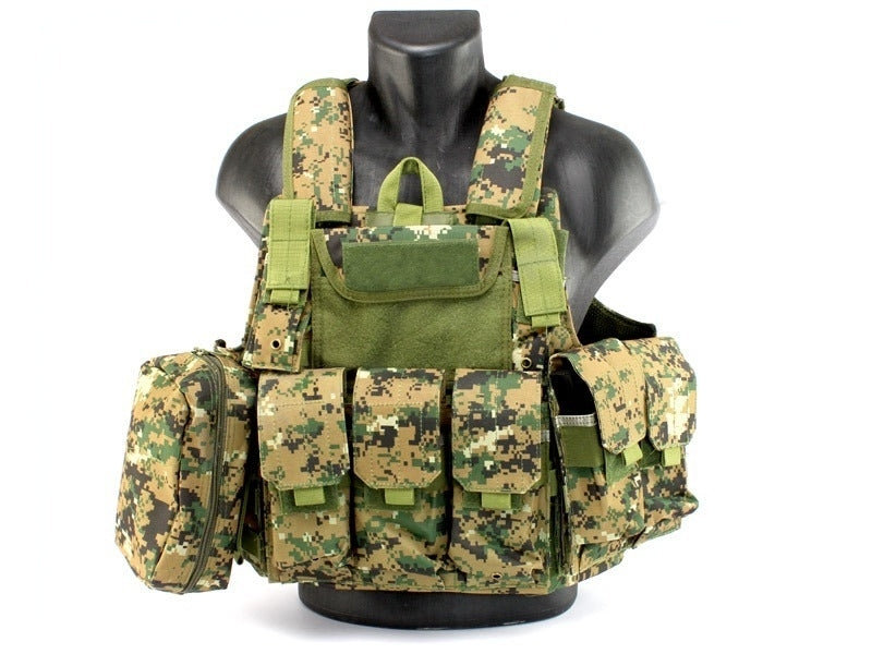 DRAGOWA Tactical Heavy Duty Vest, Digital Woodland