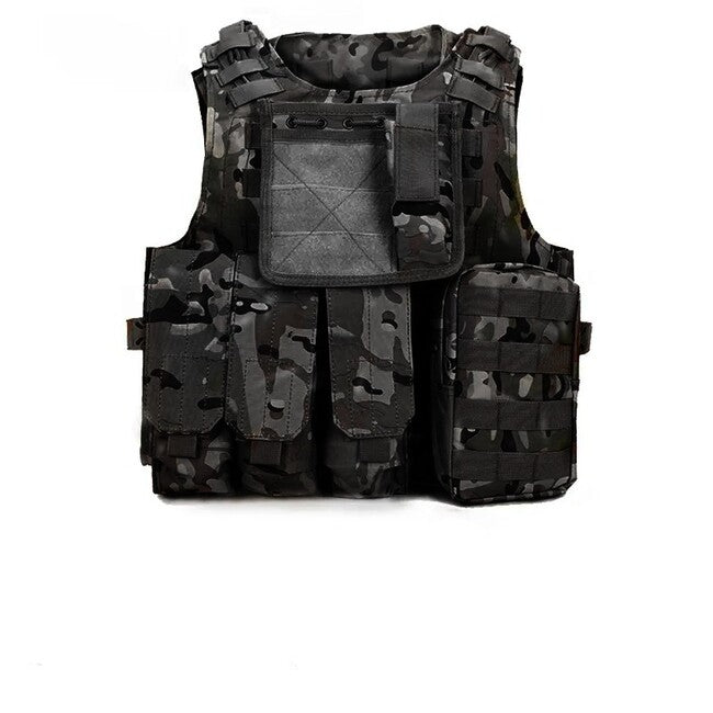 DRAGOWA Military Heavy Duty Vest, Multicam Black