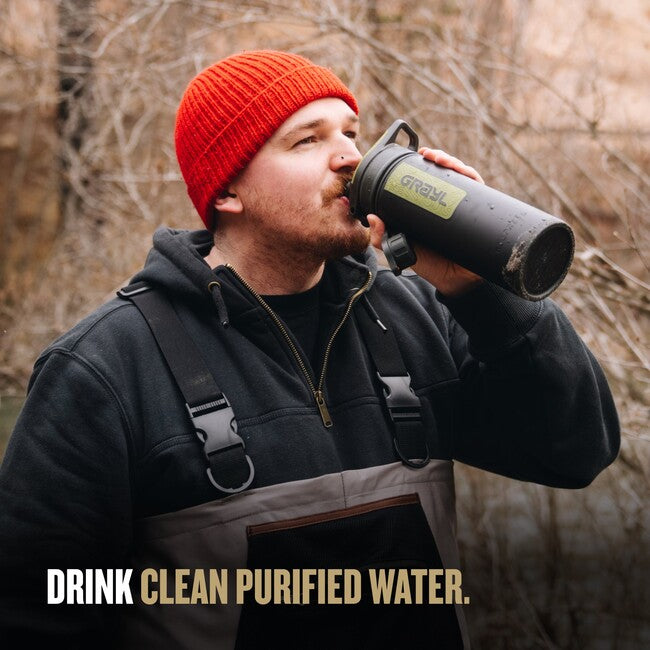 GRAYL Geopress Purifier Water Bottle 710ml, Black Camo