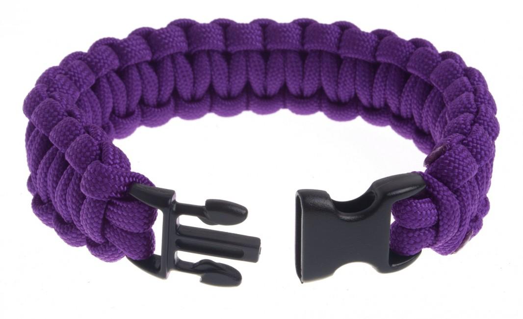 O&T Paracord Bracelet with Plastic Buckle, Purple