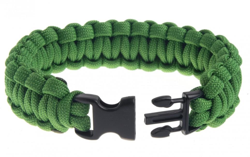 O&T Paracord Bracelet with Plastic Clasp, Green