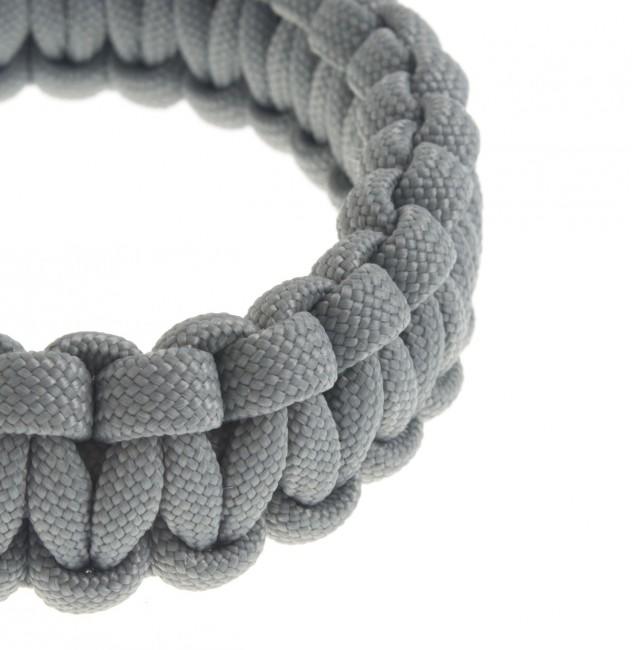 O&T Paracord Bracelet with Plastic Clasp, Grey