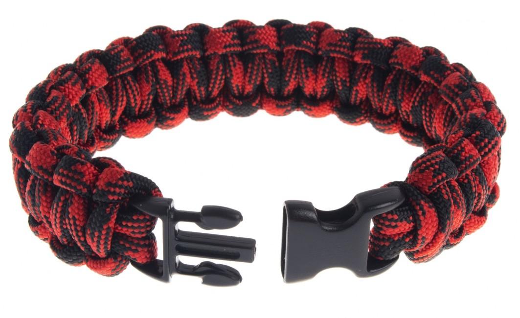 O&T Paracord Bracelet, Red and Black