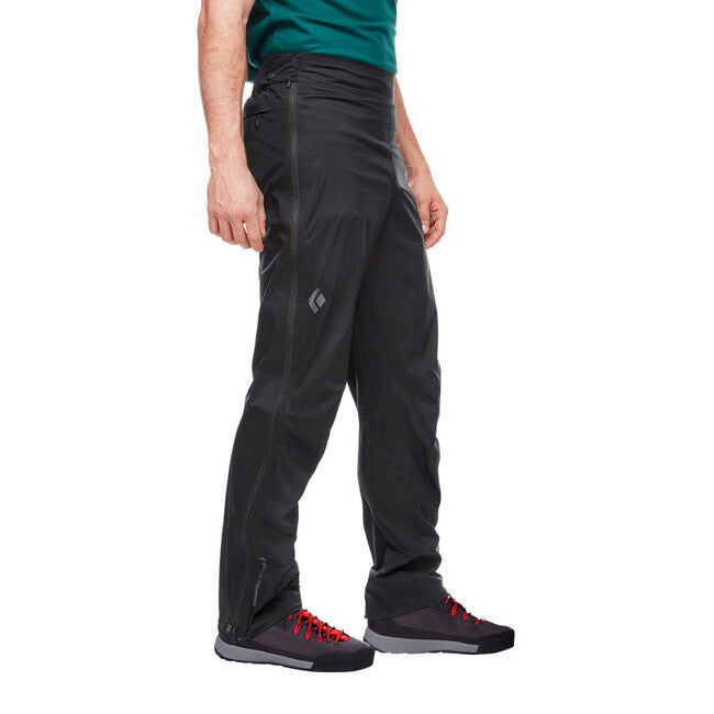 Black Diamond Stormline Stretch Full Zip Men's Rain Pants, Black