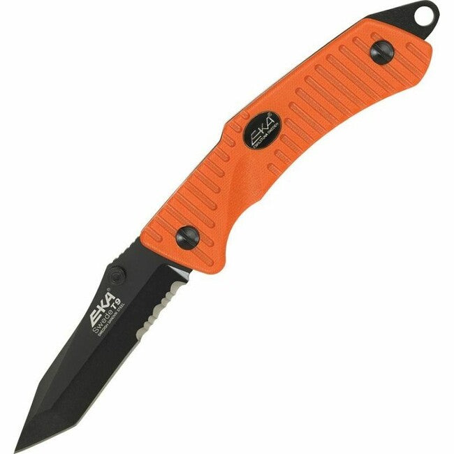Eka Swede T9 Tactical Knife 9cm, Black/Orange, G10