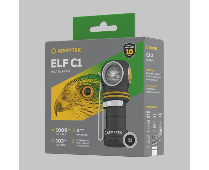 Armytek Elf C1 USB-C Headlamp 1000 lm, White