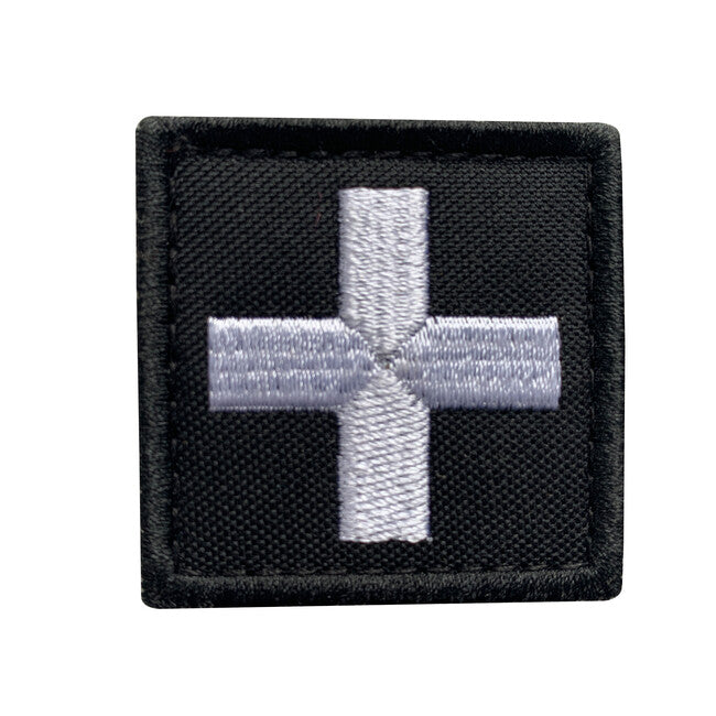 WARAGOD Embroidery Cross Medic Patch, Black and White