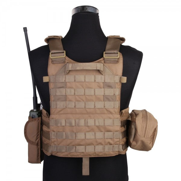 Emersongear LBT6094A Plate Carrier with 3 Pouches, Coyote 500D