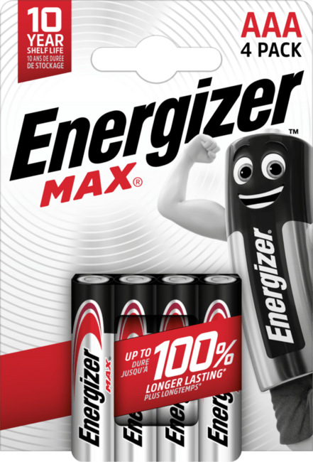 Energizer Alkaline Batteries MAX AAA/E92 4-pack