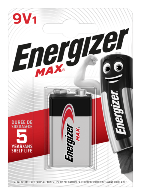 Energizer Max 9V Battery 522, 1pc