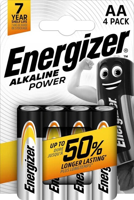 Energizer Alkaline Battery AA/LR6 4 L, 4 Pack