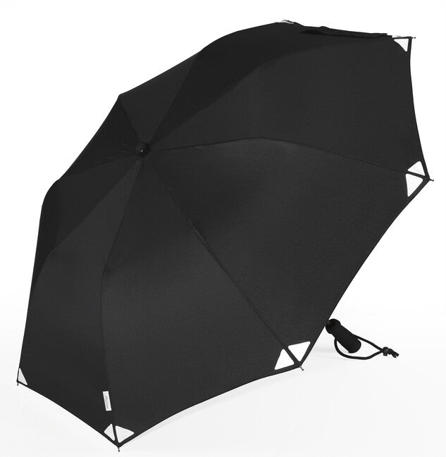 EuroSchirm Telescope Handsfree UV Trekking Umbrella with Backpack Mount, Black Reflective