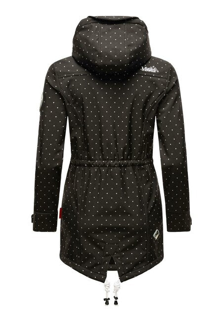 Marikoo ZIMTZICKE Women's Winter Softshell Jacket with Hood, Black Dotted
