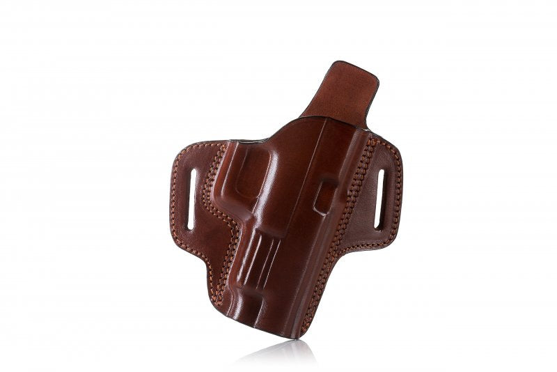 Falco Premium Open Pancake Leather Belt Holster Glock 17, Brown Right