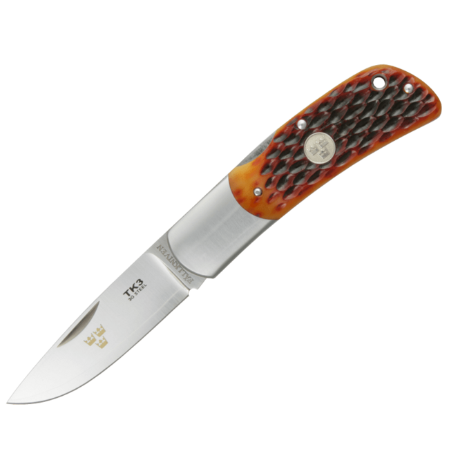 Fällkniven TK3jbc Folding Knife, 7 cm, Bone Handle, Cordura Sheath