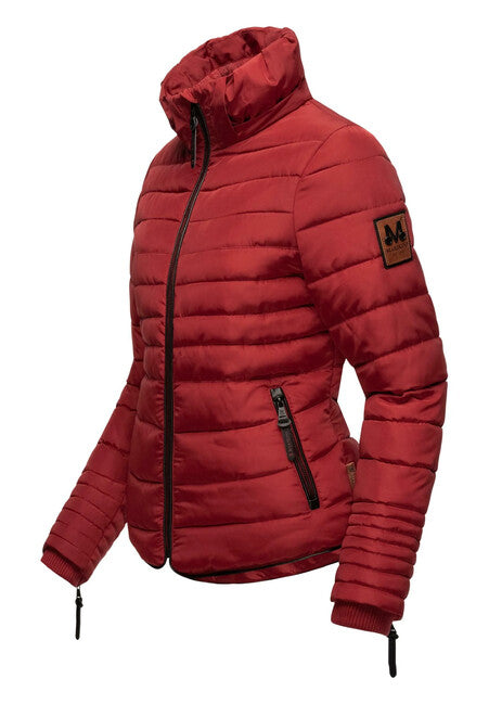 Marikoo Women's Winter Jacket Amber with Hood, Blood Red
