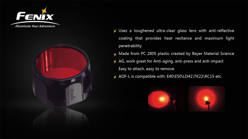 Fenix AOF-M Filter for Flashlights, Red