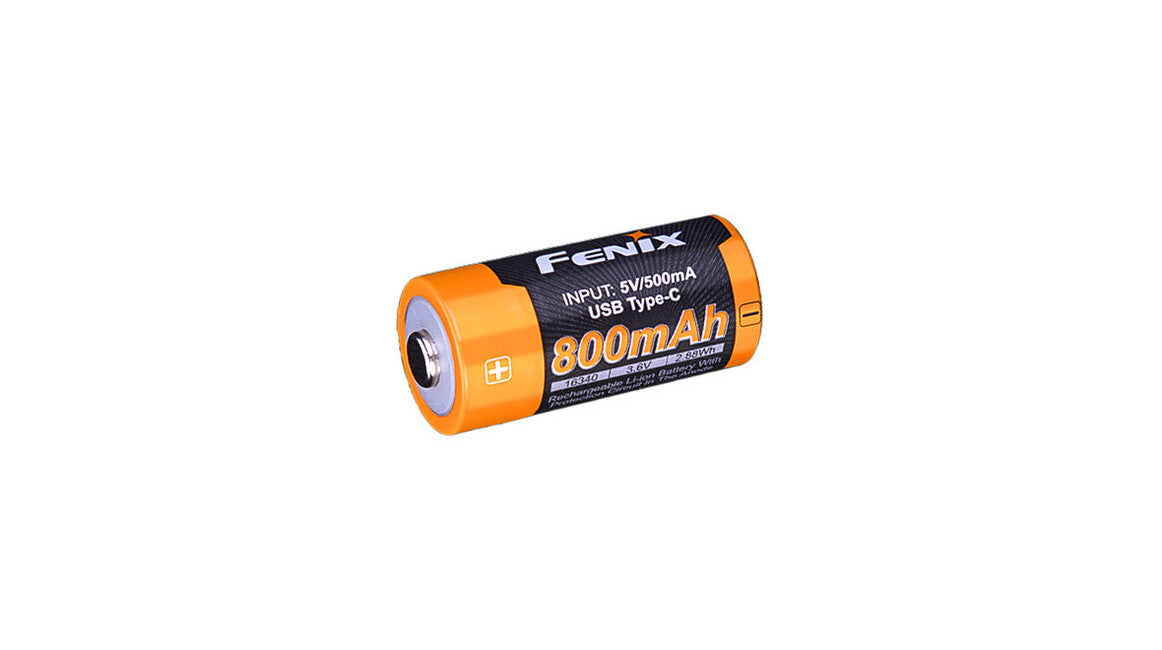 Fenix Rechargeable Battery RCR123A 800 mAh USB-C Li-ion