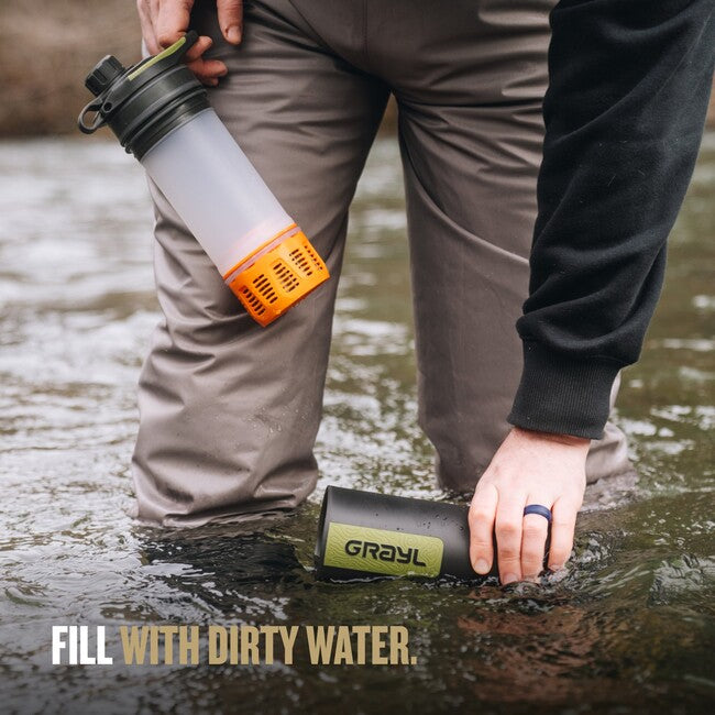 GRAYL Geopress Purifier Water Bottle 710ml, Black Camo