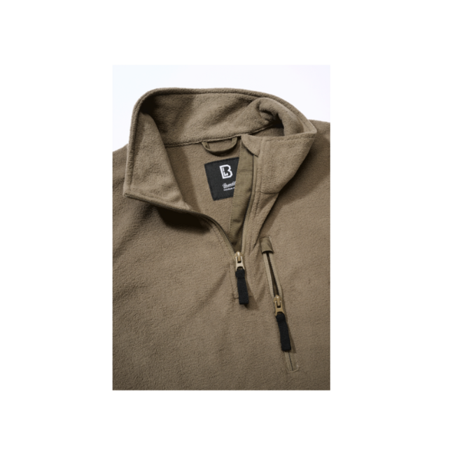 Brandit Fleece Troyer Jacket, Olive