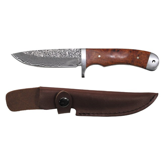 Fox Outdoor Damascus Knife in Leather Sheath