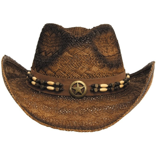 Fox Outdoor Tennessee Hat, Brown Black Straw