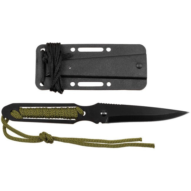 Fox Outdoor Action II Knife, Black, Wrapped Handle, with Sheath